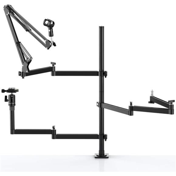 Live Broadcast Boom Arm,  Flexible Desk Mount Camera Arm Clamp Webcam Stand - Picture 1 of 6
